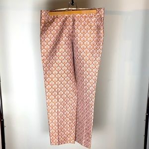 J crew pink sheen embroidered pants
